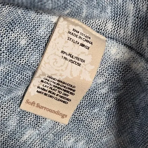 Soft Surroundings Tunic Womens 1X Evening Primrose Floral Keyhole Peekaboo - Picture 10 of 10